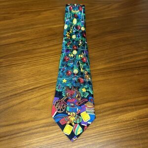 Vintage Christmas Tree Mens Tie Silk Patterned Addiction Handmade Ornaments